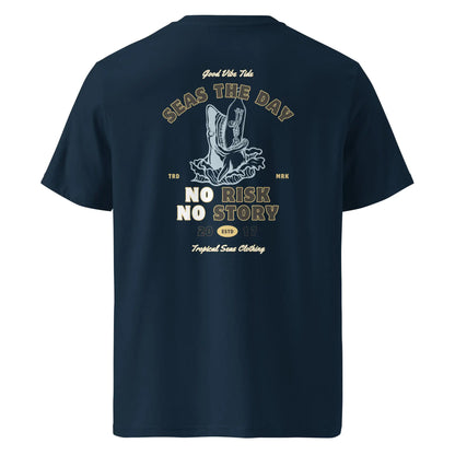 No Risk No Story Seas the Day - Shark Organic Cotton T-Shirt