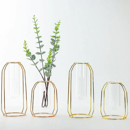 Golden Hydroponic Vase