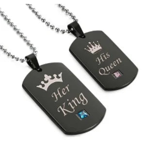 His Crazy Her Weirdo Couples Necklace Set