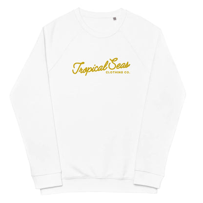 Embroidered Tropical Seas Organic Raglan Sweatshirt