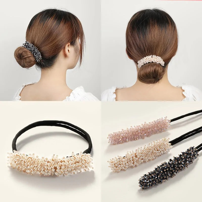 Elegant Woman Flower Donuts Twist Headband