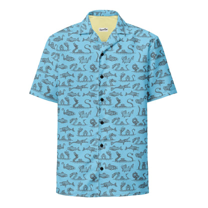 Legends of the Deep Button Down Hawaiian Shirt- Coastal Summer 2024 Collection