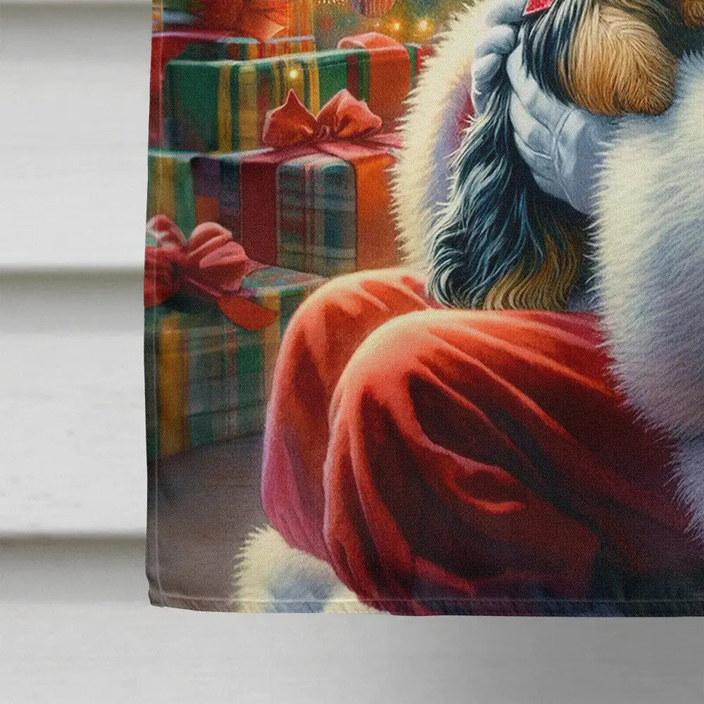 Yorkshire Terrier Yorkie and Santa Claus House Flag