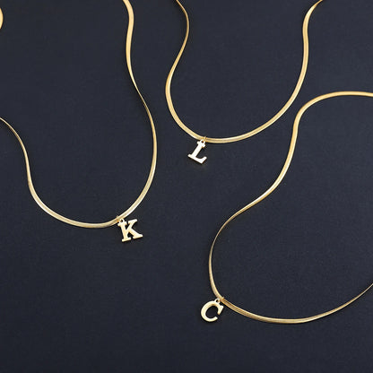 A-Z Alphabet Gold Plated Stainless Steel Pendant