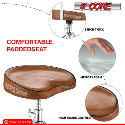 5Core Drum Throne Padded Guitar Stool Saddle Drummer Seat for Adults & Kids