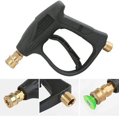 1/4" High Pressure Washer Gun 4000 PSI Car Wash Foam Spray Short Wand w/ Nozzle