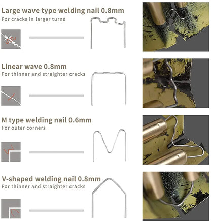 Hot Stapler Car Bumper Fender Fairing Welder Gun Plastic Repair Kit +600 Staples