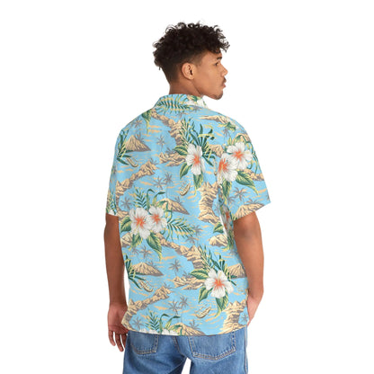 Men's Tropical Island Print Hawaiian Shirt