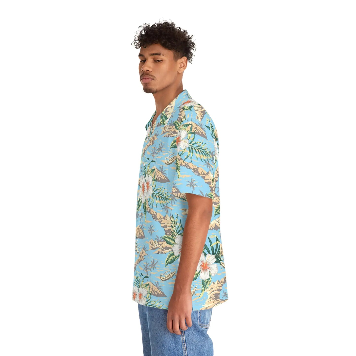 Men's Tropical Island Print Hawaiian Shirt