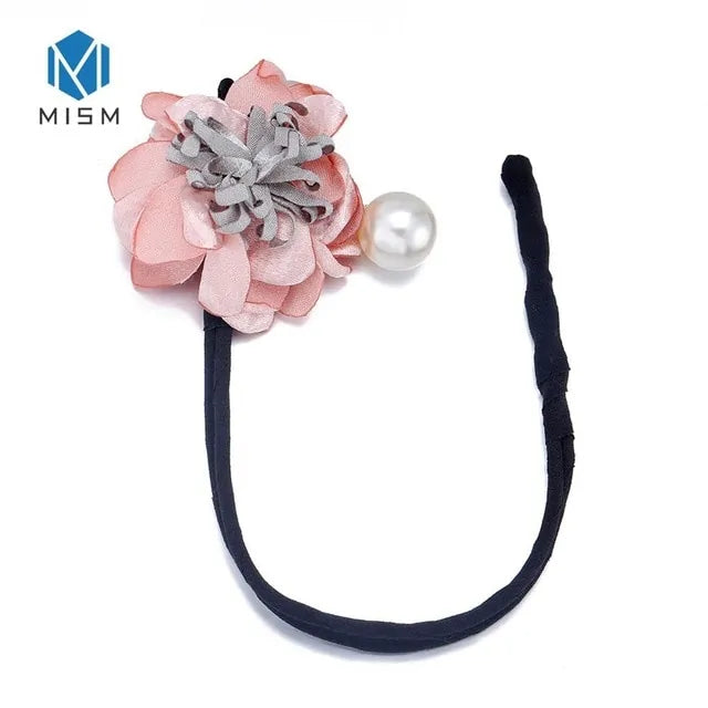 Elegant Woman Flower Donuts Twist Headband